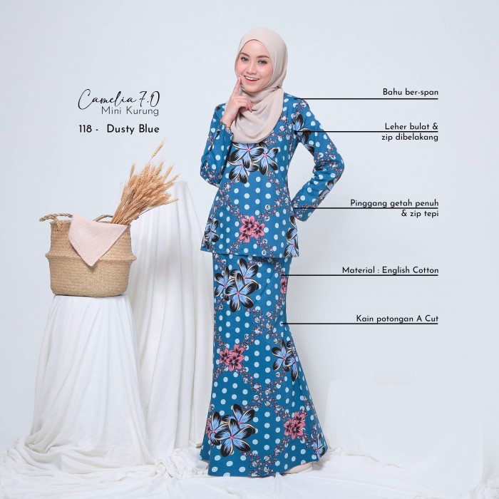 CAMELIA 7.0 MINI KURUNG (CREAM) 113