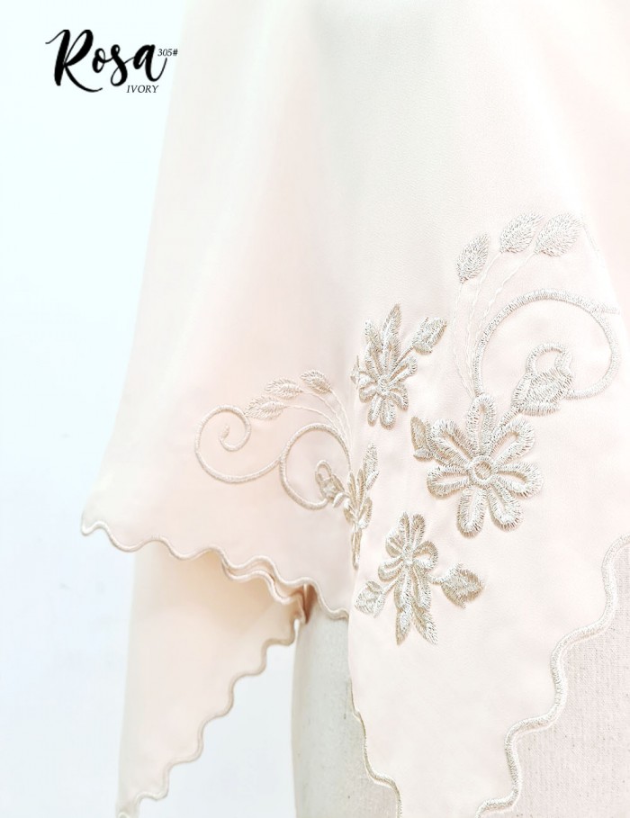 ROSA EMBROIDERY SHAWL (IVORY) 305