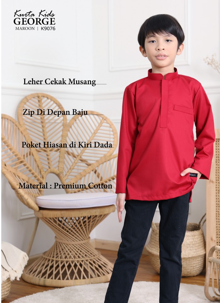 KIDS KURTA GEORGE (MAROON) K9076