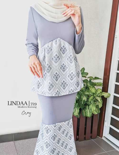 LINDAA KURUNG MODERN (GREY) 729 / P729