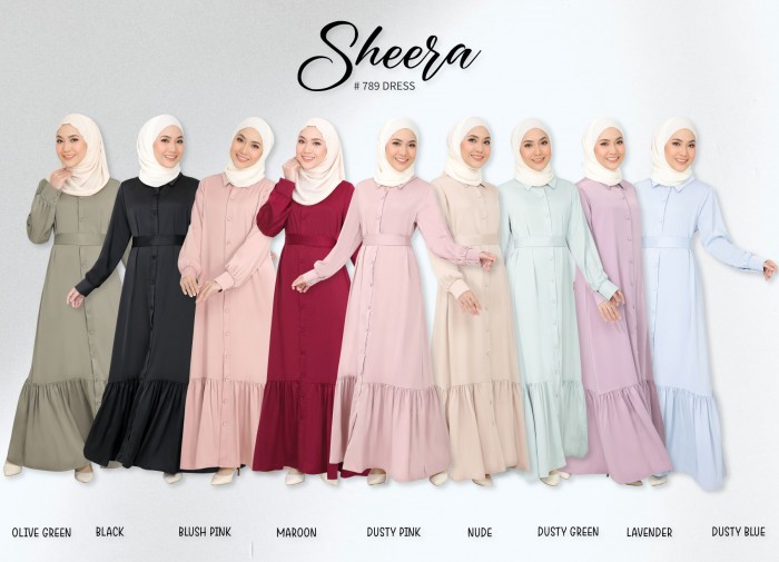 SHEERA 3 WAY DRESS WITH BELT (LAVENDER) 789 / P789