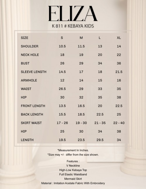 KIDS ELIZA KEBAYA MODERN (CREAM) K811