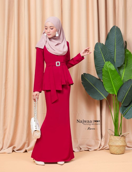 NAJWAA KURUNG MODERN (MAROON) 9061