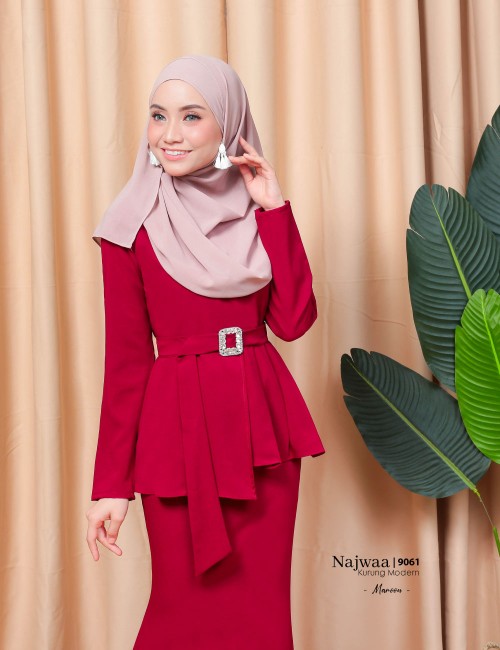 NAJWAA KURUNG MODERN (MAROON) 9061