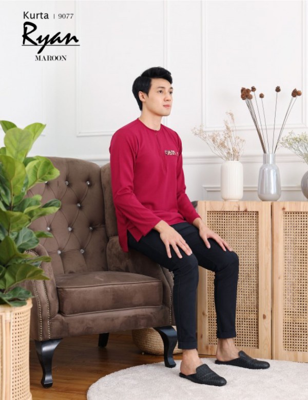 RYAN KURTA (MAROON) 9077