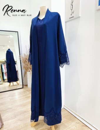 RENNA JUBAH WITH CARDIGAN (NAVY BLUE) 9125