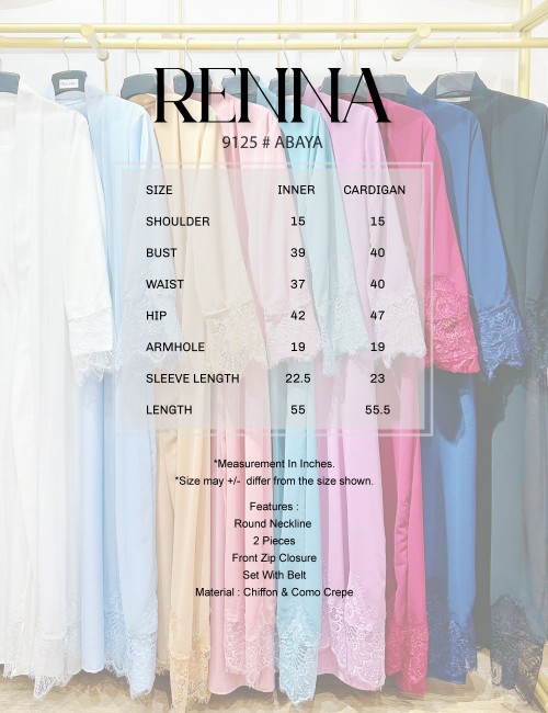 RENNA JUBAH WITH CARDIGAN (NAVY BLUE) 9125