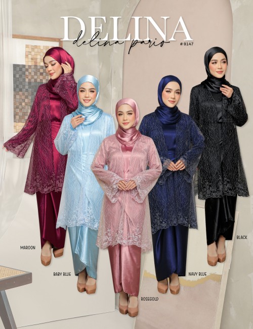 DELINA KURUNG MODERN (NAVY BLUE) 9147