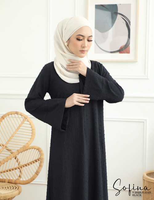 SOFINA JUBAH (BLACK) 9098#