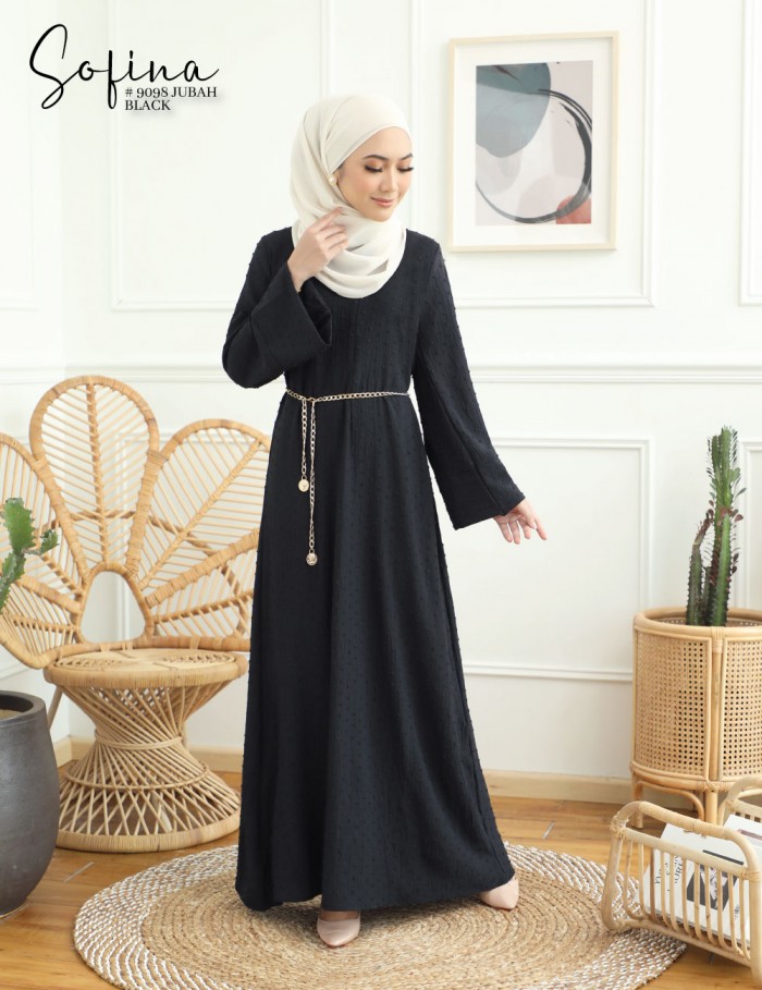 SOFINA JUBAH (BLACK) 9098#