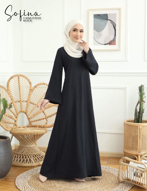 SOFINA JUBAH (BLACK) 9098#