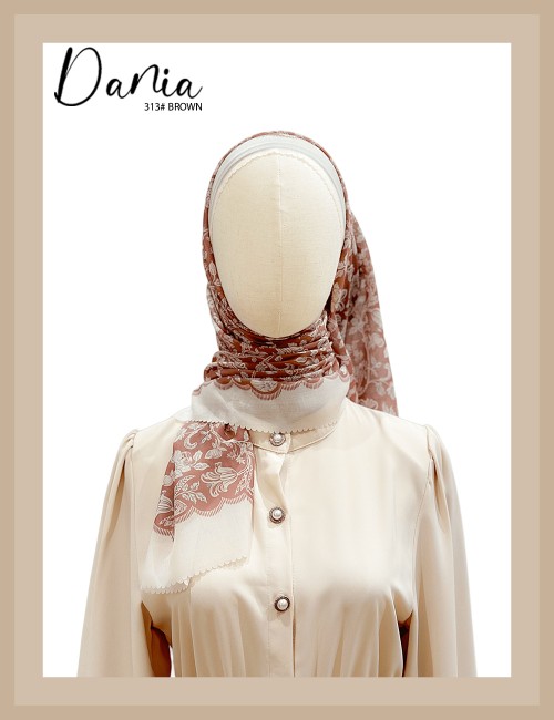 DANIA BAWAL PRINTED COTTON (BROWN) 313