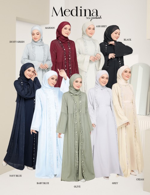 MEDINA JUBAH (NAVY BLUE) 795 / P795 / SP795 (FREE SHAWL *till stock last)