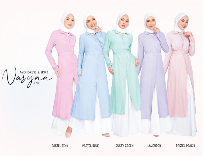 NASYA MIDI DRESS WITH SKIRT (DUSTY PINK) 777 / P777