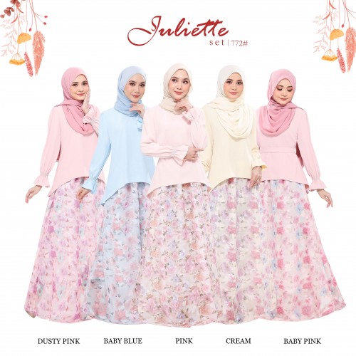 JULIETTE BLOUSE & SKIRT SET (DUSTY PINK) 772 / P772