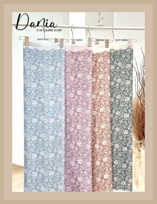 DANIA BAWAL PRINTED COTTON (DUSTY BLUE) 313