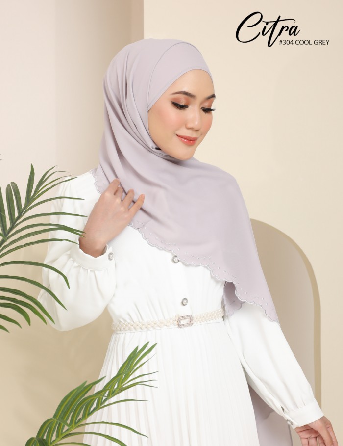 CITRA EMBROIDERY SHAWL (COOL GREY) 304