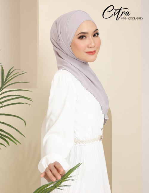 CITRA EMBROIDERY SHAWL (COOL GREY) 304