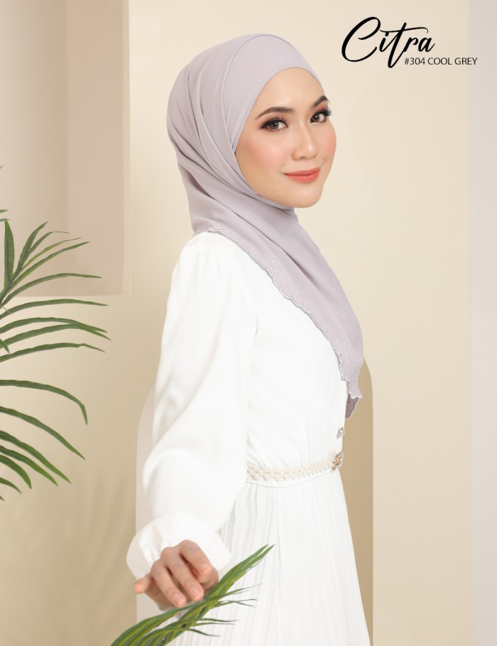 CITRA EMBROIDERY SHAWL (COOL GREY) 304