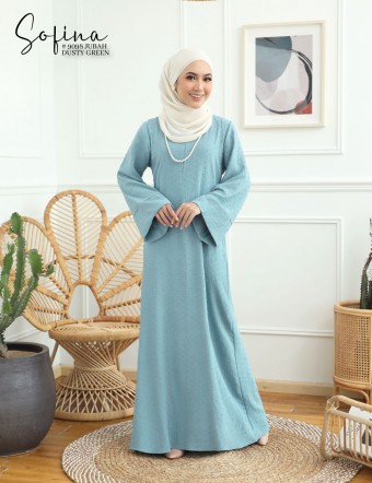 SOFINA JUBAH (DUSTY GREEN) 9098#