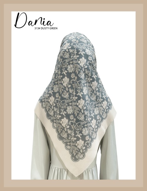 DANIA BAWAL PRINTED COTTON (DUSTY GREEN) 313