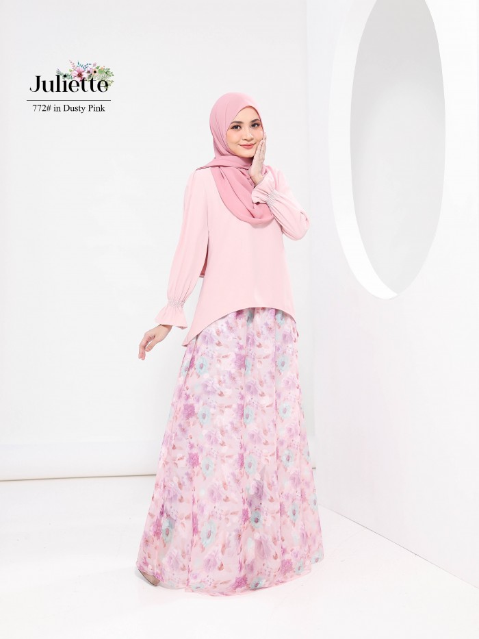 JULIETTE BLOUSE & SKIRT SET (DUSTY PINK) 772 / P772