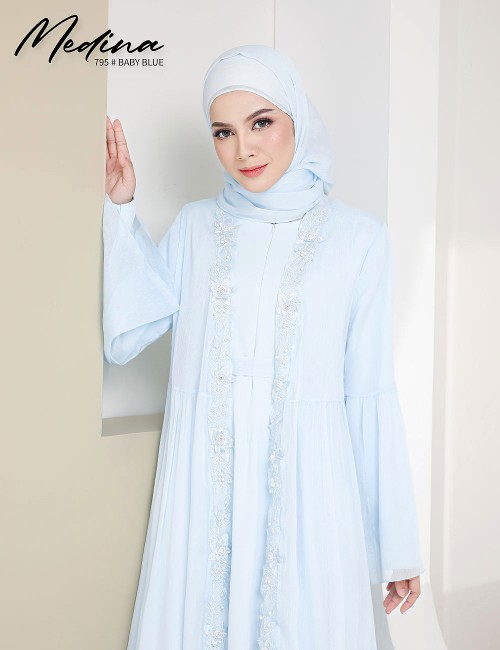 MEDINA JUBAH (BABY BLUE) 795 / P795 / SP795 (FREE SHAWL *till stock last)