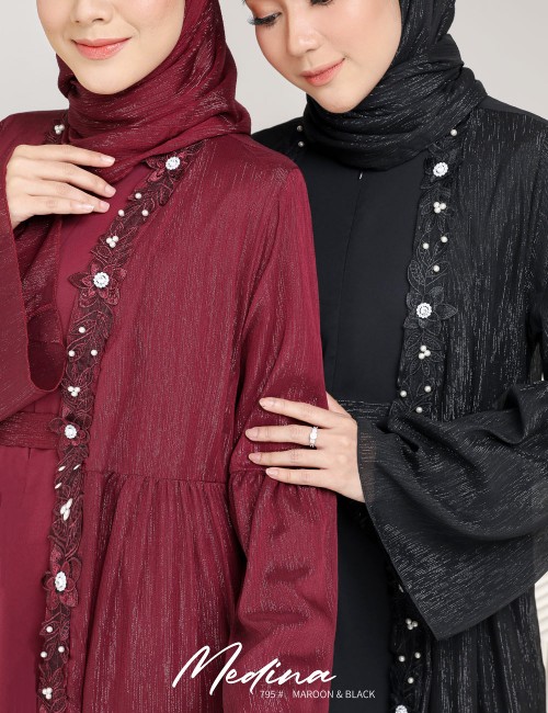 MEDINA JUBAH (MAROON) 795 / P795 / SP795 (FREE SHAWL *till stock last)