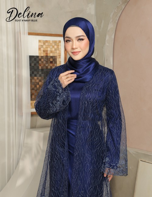 DELINA KURUNG MODERN (NAVY BLUE) 9147