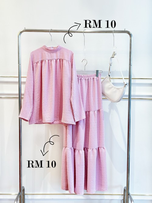 DANIA TOP & SKIRT SET (PASTEL PINK) SET23