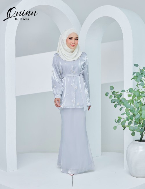 QUINN BLOUSE WITH SKIRT SET (GREY) 801 / P801