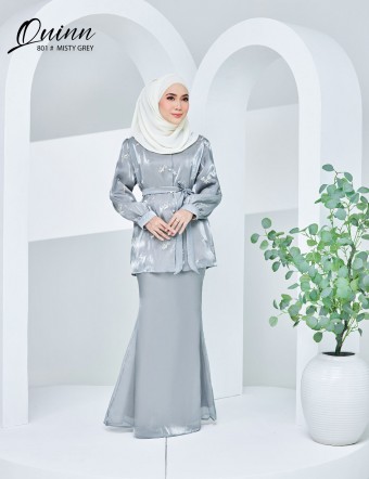 QUINN BLOUSE WITH SKIRT SET (MISTY GREY) 801 / P801