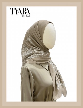 TYARA BAWAL PRINTED COTTON (OLIVE) 314