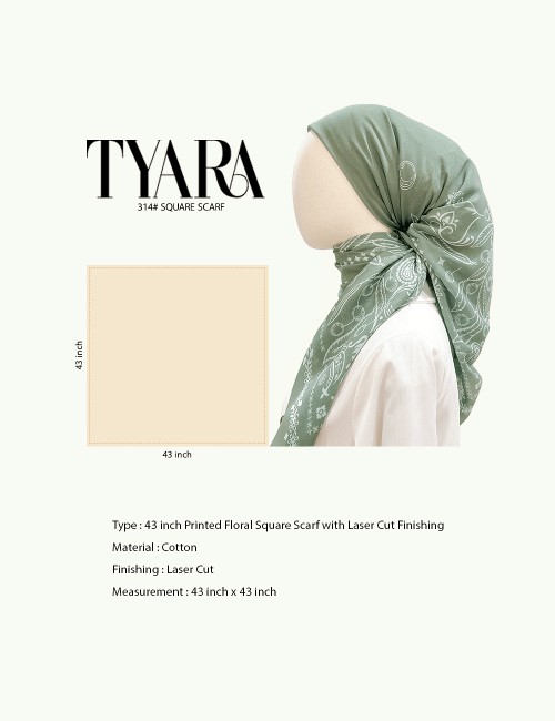 TYARA BAWAL PRINTED COTTON (DUSTY BLUE) 314