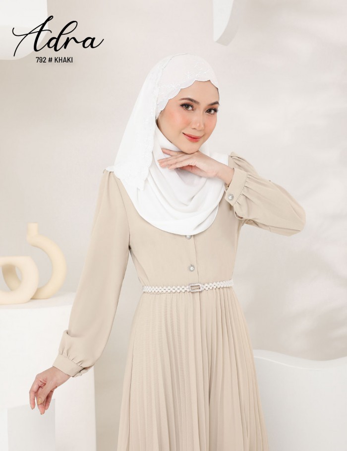 ADRA PLEATED DRESS (KHAKI) 792 / P792