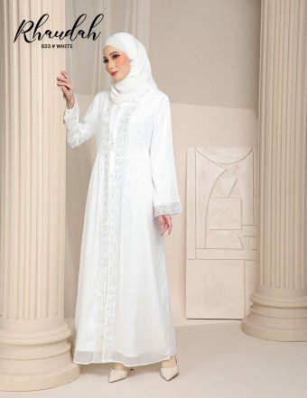 RHAUDAH ABAYA (WHITE) 823