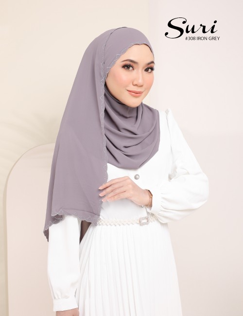 SURI EMBROIDERY SHAWL (IRON GREY) 308