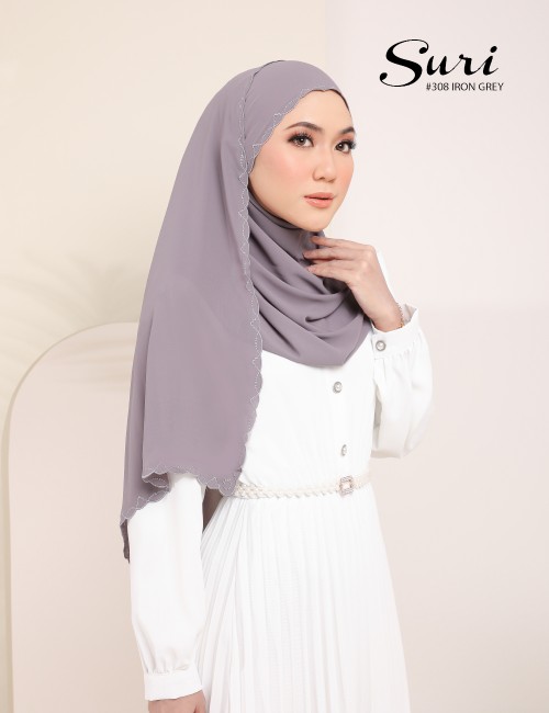 SURI EMBROIDERY SHAWL (IRON GREY) 308