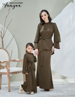 KIDS ANAYAA KURUNG MODERN (OLIVE BROWN) K9120