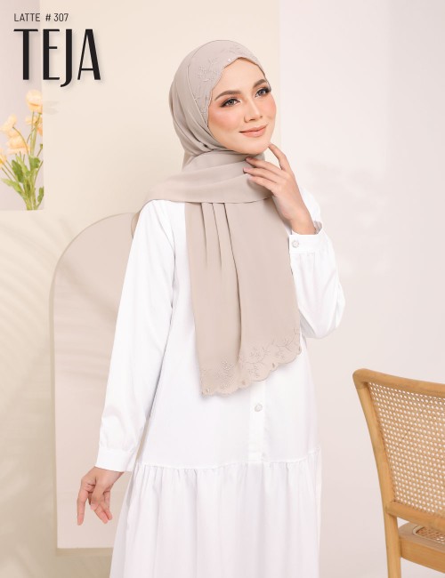 TEJA EMBROIDERY SHAWL (LATTE) 307