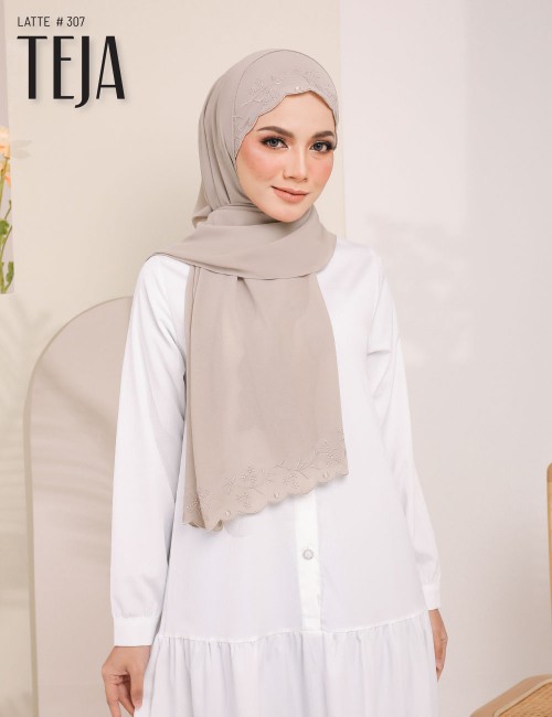 TEJA EMBROIDERY SHAWL (LATTE) 307