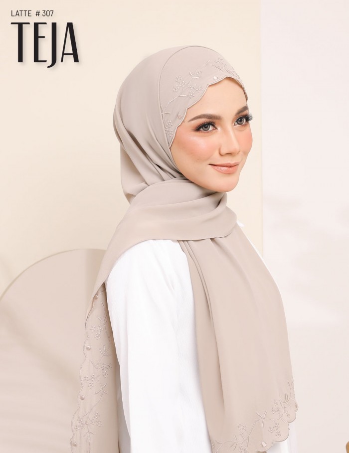 TEJA EMBROIDERY SHAWL (LATTE) 307