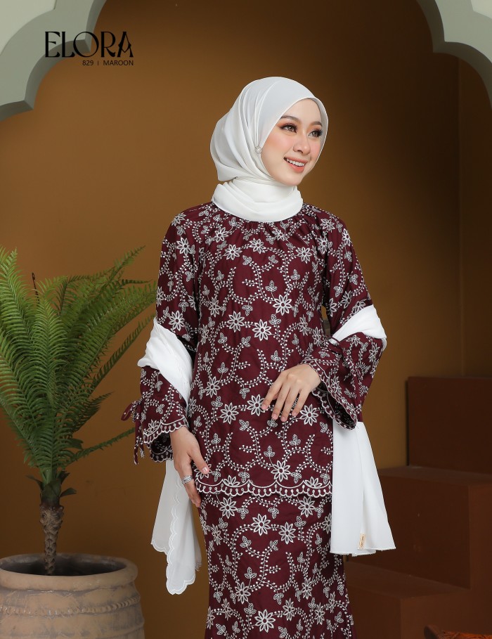 ELORA KURUNG MODERN (MAROON) 829