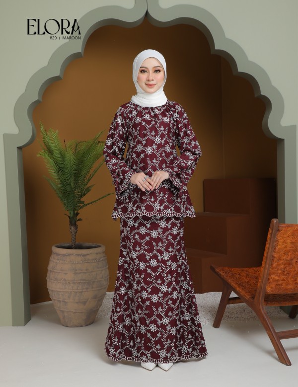 ELORA KURUNG MODERN (MAROON) 829