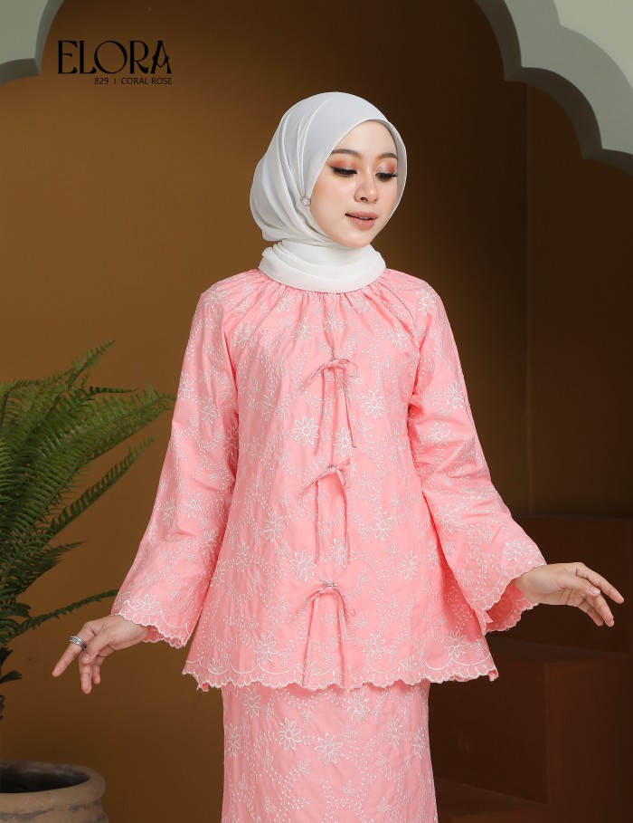 ELORA KURUNG MODERN (CORAL ROSE) 829