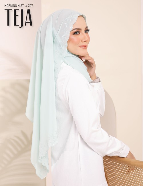 TEJA EMBROIDERY SHAWL (MORNING MIST) 307