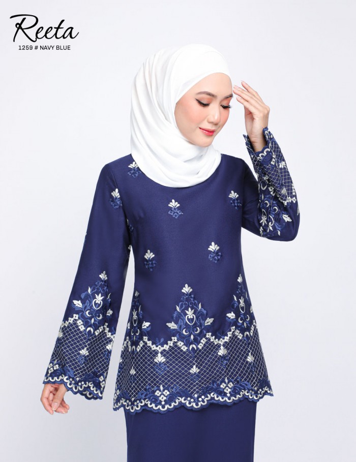 REETA EMBROIDERY KURUNG MODERN (NAVY BLUE) 1259 / P1259