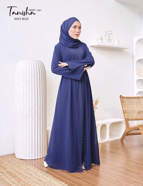 TANISHA ABAYA (NAVY BLUE) 790 / P790 / SP790  (FREE SHAWL *till stock last)