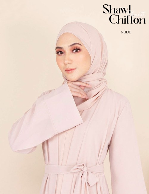 CHIFFON SHAWL PLAIN (NUDE-9092) 301