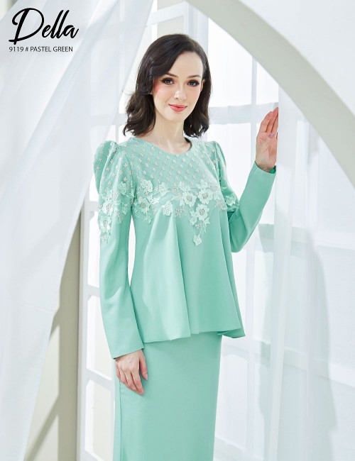 (PRE-ORDER) DELLA KURUNG MODERN (PASTEL GREEN) 9119 / P9119